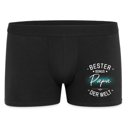 Männer Boxer Shorts "Bester Bonus Papa der Welt" - Schwarz