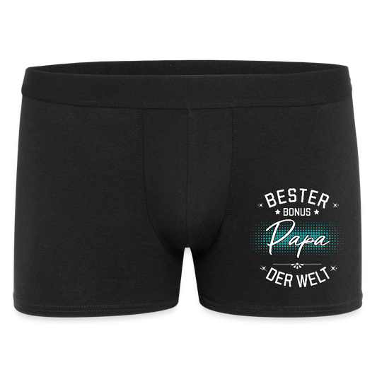 Männer Boxer Shorts "Bester Bonus Papa der Welt" - Schwarz