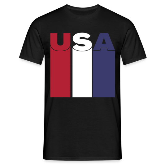 Männer T-Shirt "Modischer USA Schriftzug" - Schwarz