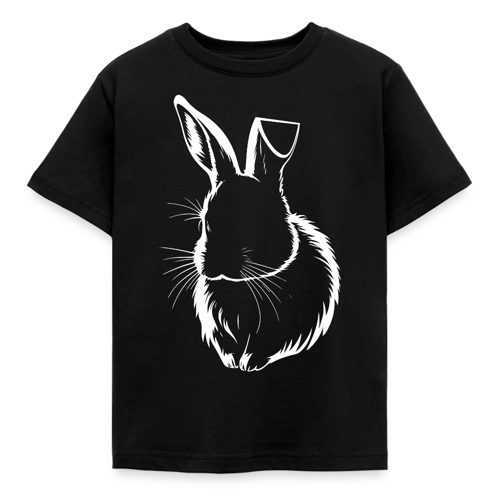 Kinder T-Shirt "Cooles Hasenmotiv" - Schwarz