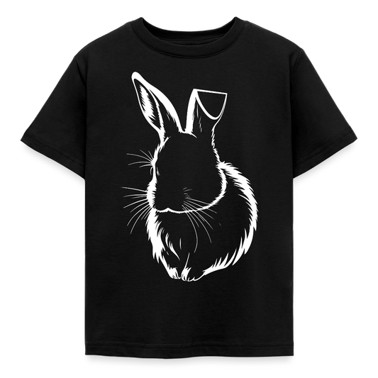 Kinder T-Shirt "Cooles Hasenmotiv" - Schwarz