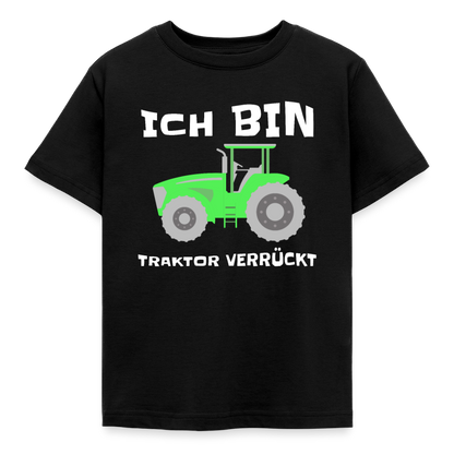 Kinder T-Shirt "Ich bin Traktor verrückt" - Schwarz