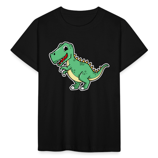 Kinder T-Shirt "Lächelnder Dinosaurier" - Schwarz