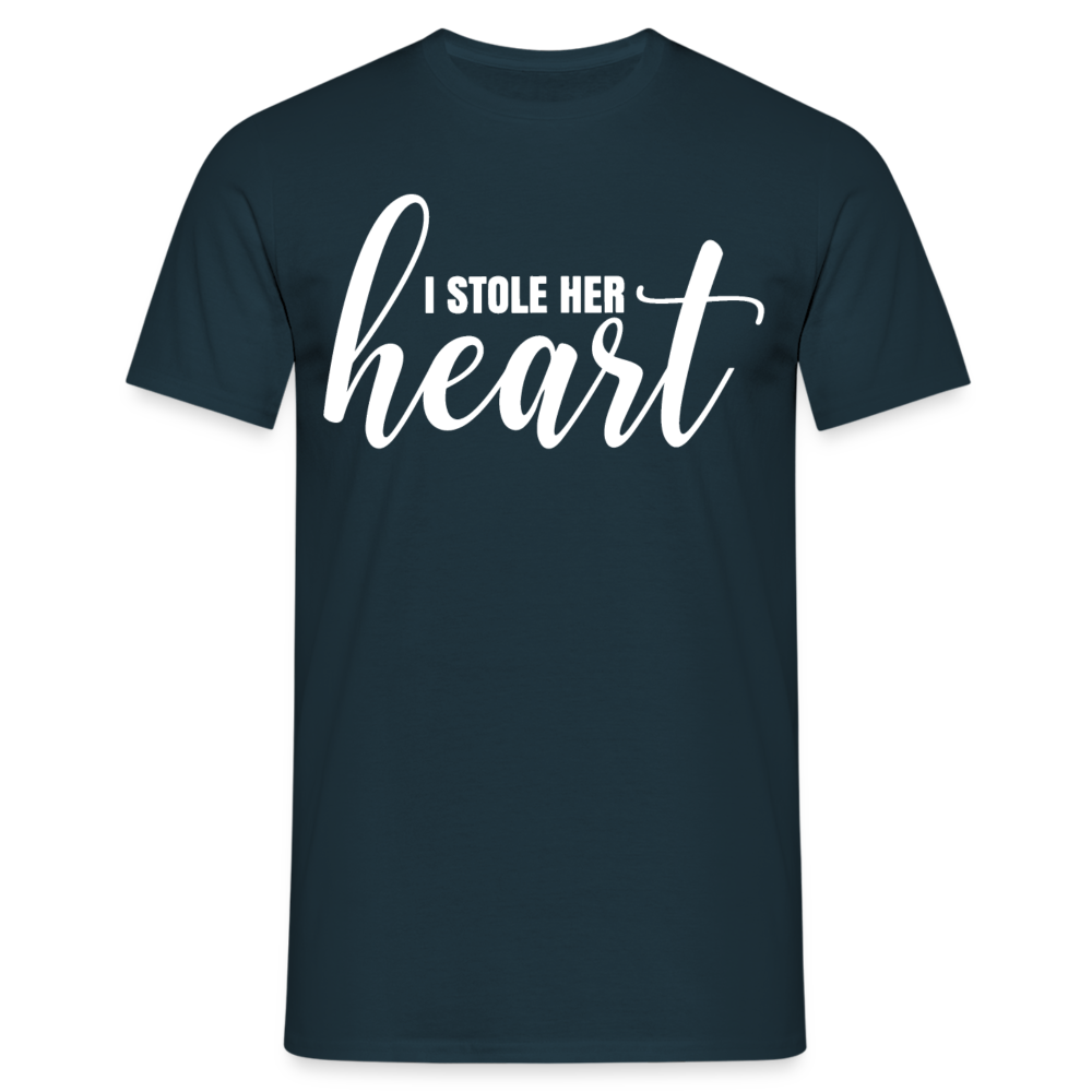 Männer T-Shirt "I stole her heart" - Navy