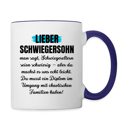 Tasse "Lieber Schwiegersohn" - Weiß/Kobaltblau