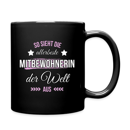 Tasse "So sieht die allerbeste Mitbewohnerin der Welt aus" - Schwarz