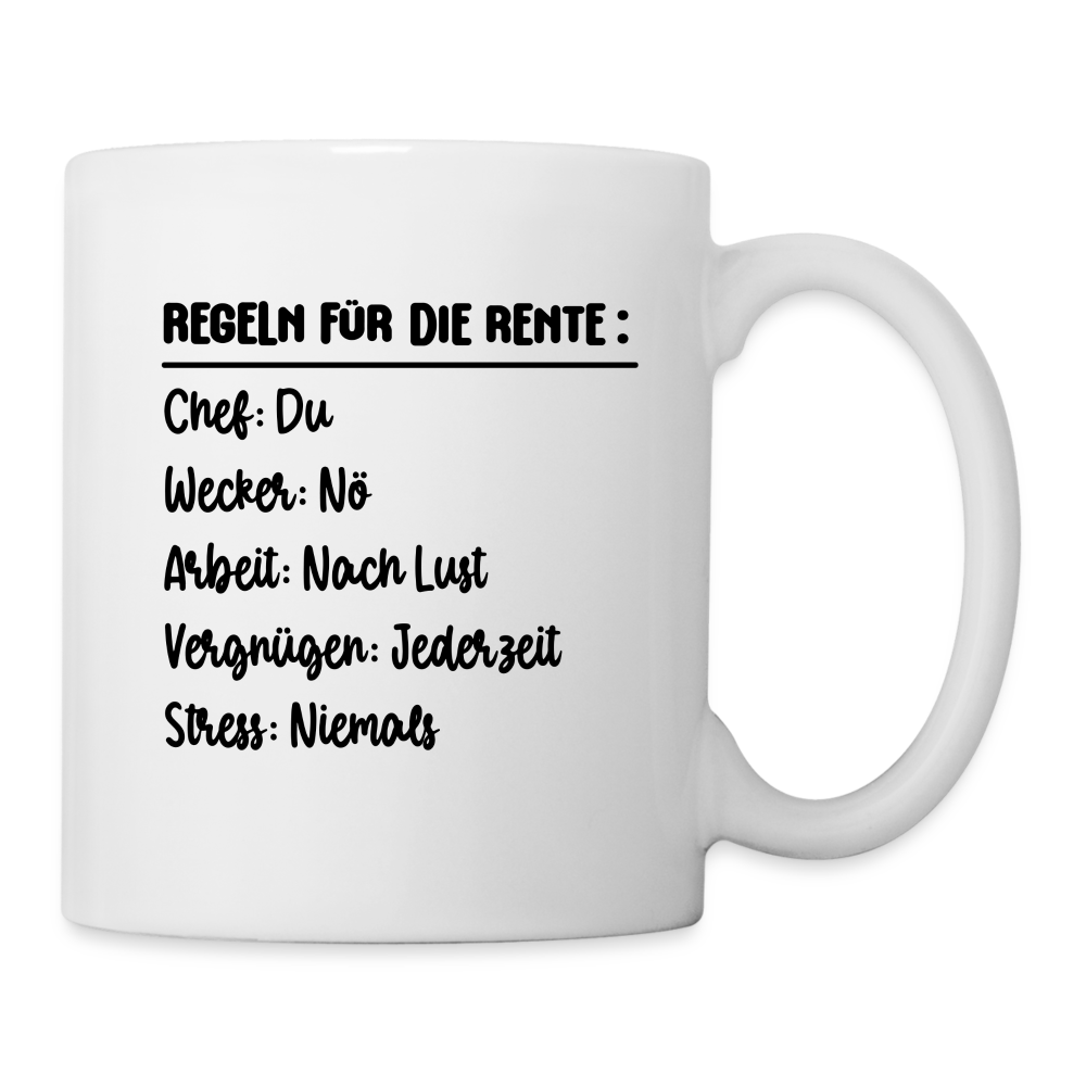 Tasse "Regeln für die Rente" - Weiß