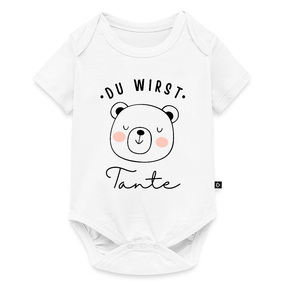 Baby Bio-Body "Du wirst Tante" (Teddybär-Motiv) - Weiß