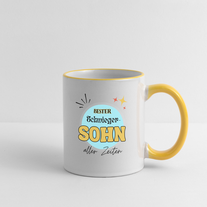 Tasse "Bester Schwiegersohn aller Zeiten" - Weiß/Gelb