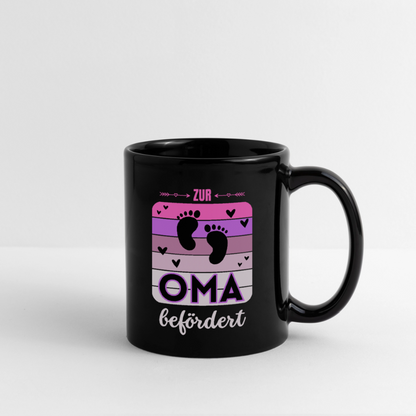 Tasse "Zur Oma befördert" - Schwarz