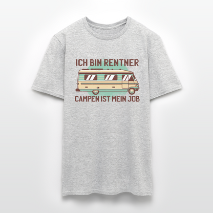 Männer T-Shirt "Ich bin Rentner - Campen ist mein Job" - Grau meliert