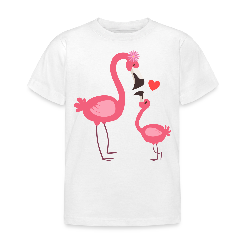 Kinder T-Shirt "Flamingo Familie" - Weiß