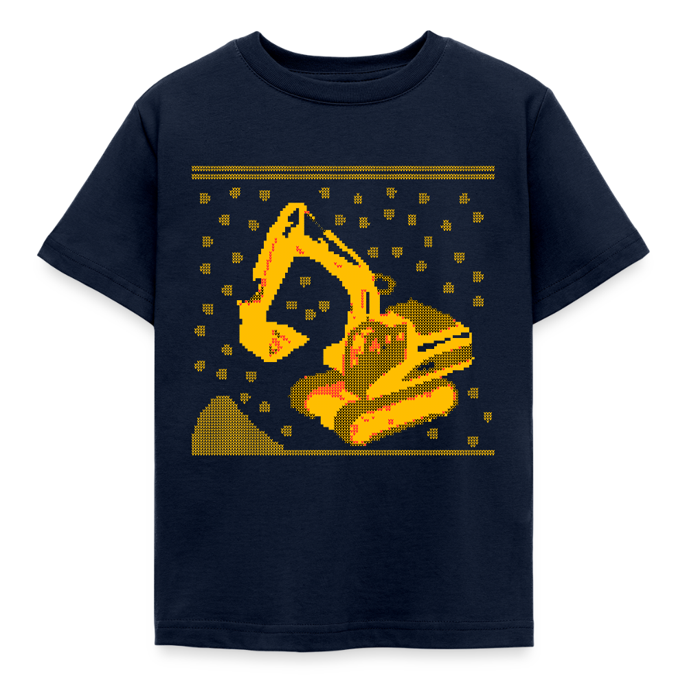 Kinder T-Shirt "Weihnachts-Bagger" - Navy