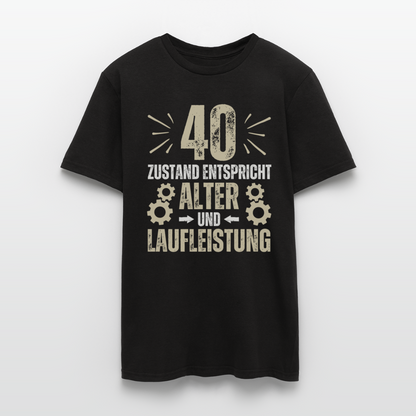 Männer T-Shirt "40 - Zustand entspricht Alter und Laufleistung" - Schwarz