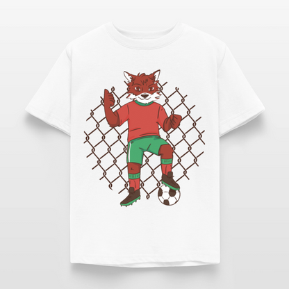 Kinder T-Shirt "Fuchs als Fußballer" - Weiß