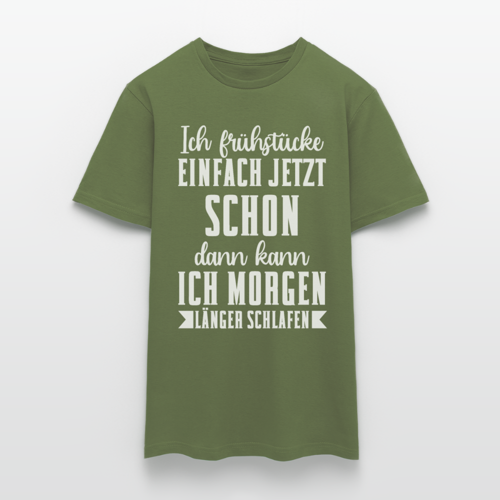 Männer T-Shirt "Ich frühstücke einfach jetzt schon" - Militärgrün