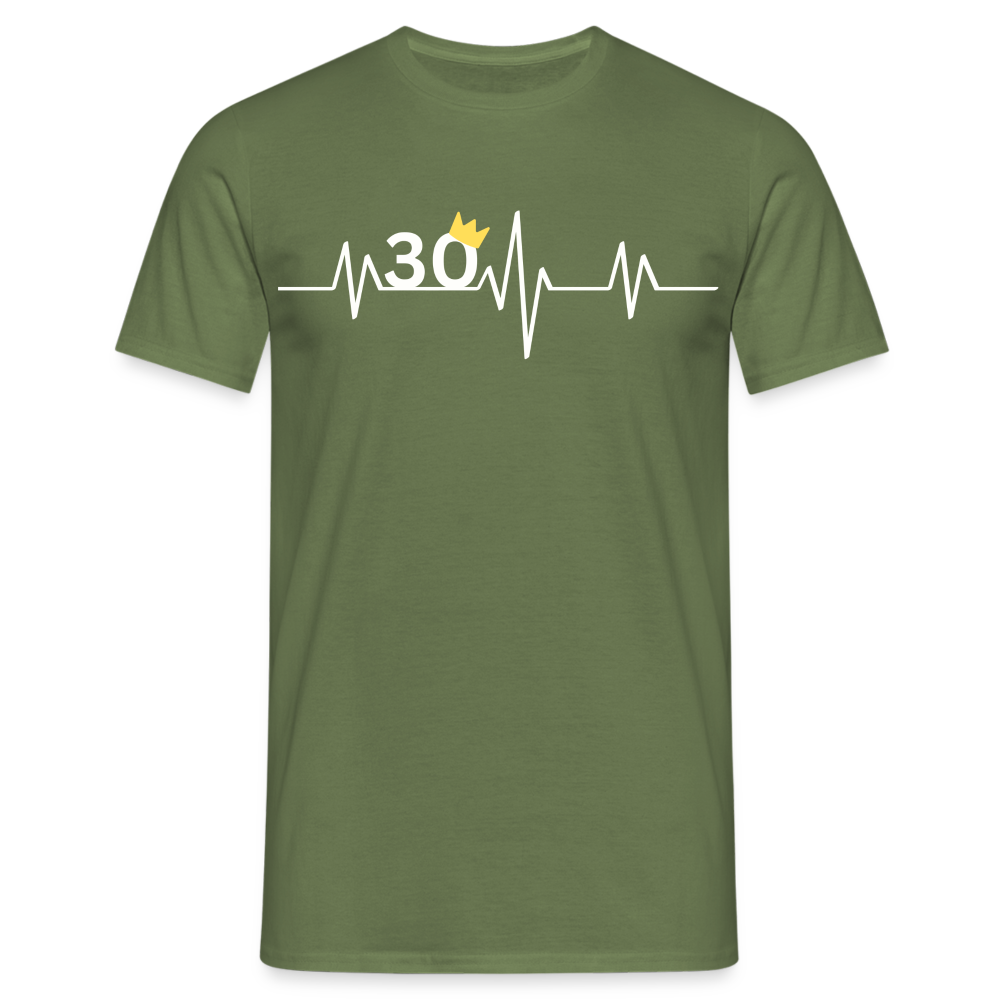 Männer T-Shirt "30 mit gelber Krone" - Militärgrün