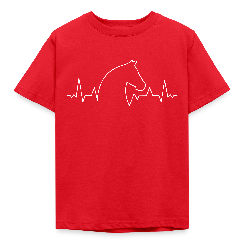 Kinder T-Shirt "Pferd Herzschlag" - Rot