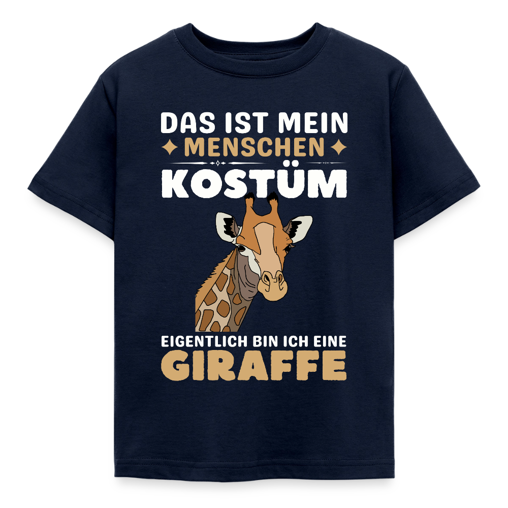 Kinder T-Shirt "Das ist mein Menschen Kostüm, eigentlich bin ich eine Giraffe" - Navy
