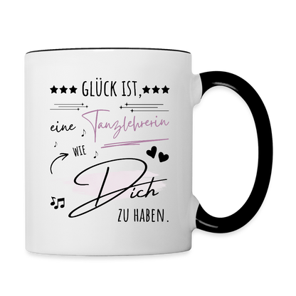 Tasse "Glück ist, eine Tanzlehrerin wie dich zu haben" - Weiß/Schwarz