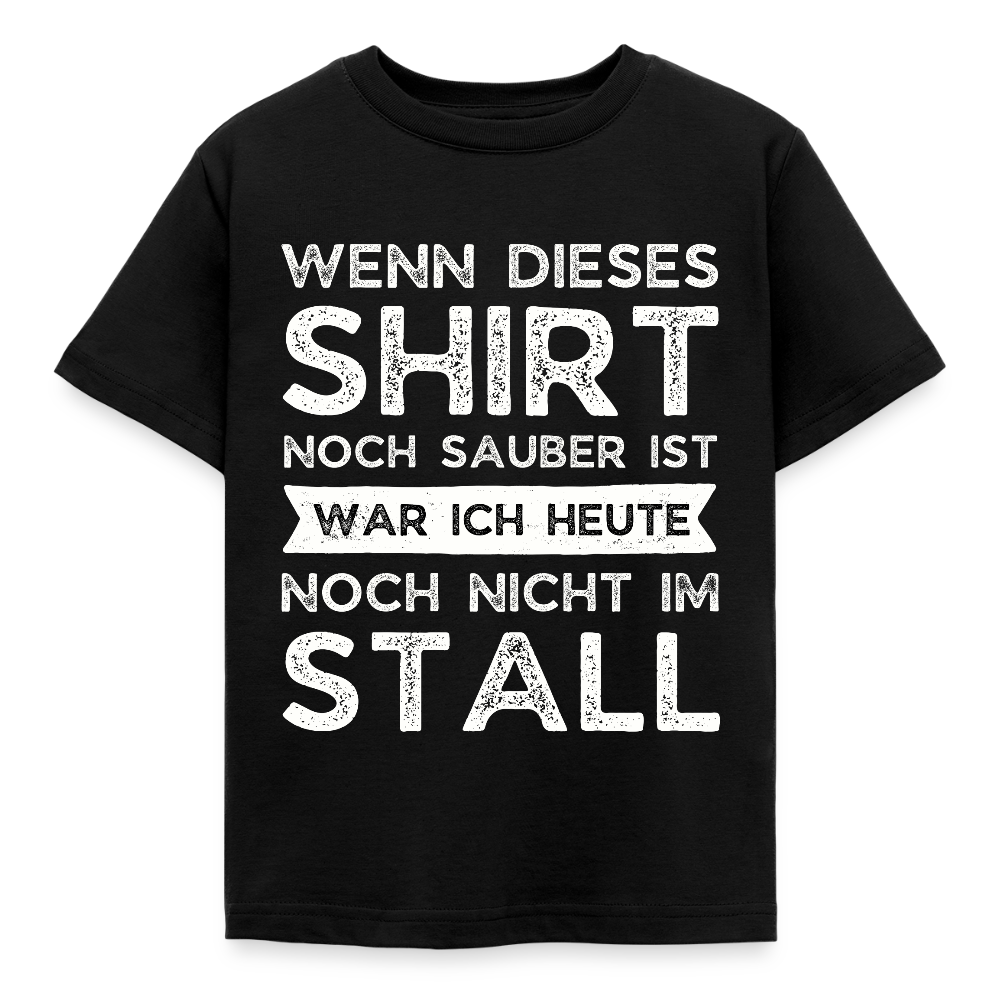 Kinder T-Shirt "Heute nicht im Stall" - Schwarz