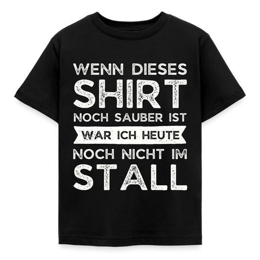 Kinder T-Shirt "Heute nicht im Stall" - Schwarz
