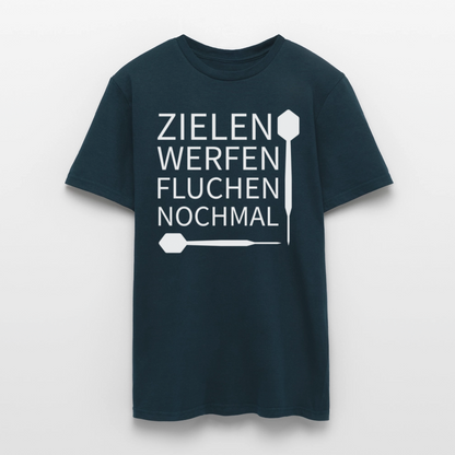 Männer T-Shirt "Zielen Werfen Fluchen Nochmal" - Navy