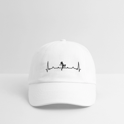 Baseballkappe "Tänzerin" (Herzschlag-Design) - Weiß/Weiß