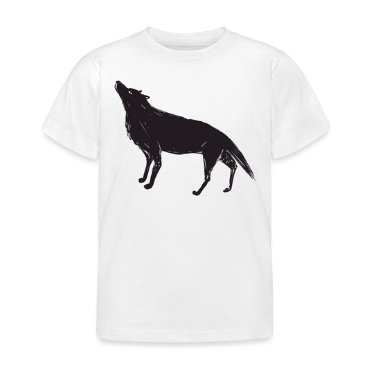 Kinder T-Shirt "Wolf im Zeichen-Stil" - Weiß