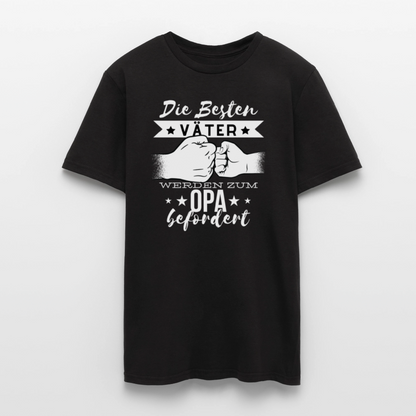 Männer T-Shirt "Die besten Väter werden zum Opa befördert" - Schwarz
