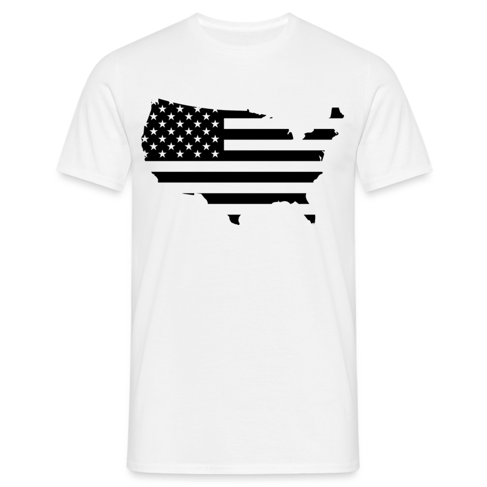 Männer T-Shirt "USA (Schwarz-Weiß-Motiv)" - Weiß