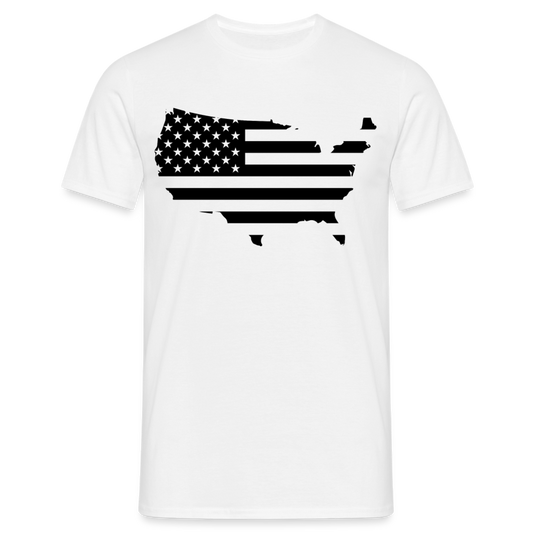 Männer T-Shirt "USA (Schwarz-Weiß-Motiv)" - Weiß