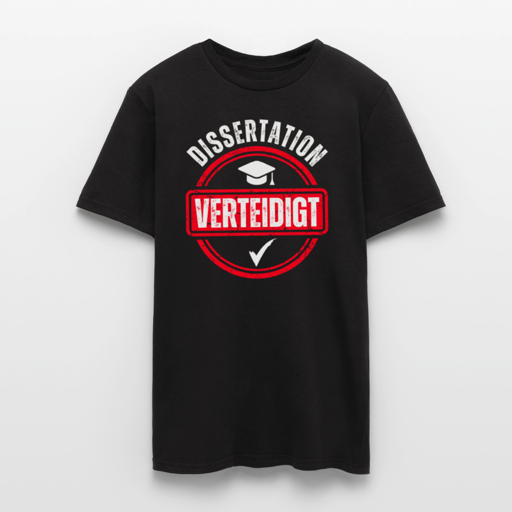 Männer T-Shirt "Dissertation verteidigt" - Schwarz