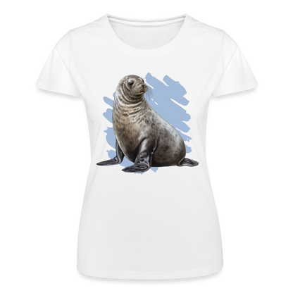 Frauen T-Shirt "Realistische Robbe" - Weiß