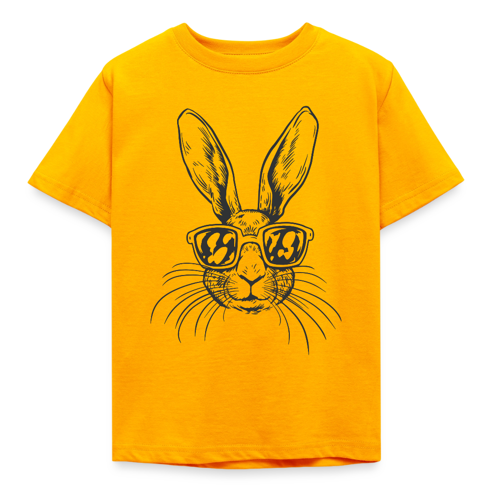 Kinder T-Shirt "Cooler Hase mit Sonnenbrille" - Gold