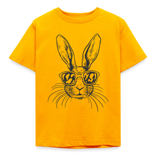 Kinder T-Shirt "Cooler Hase mit Sonnenbrille" - Gold