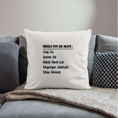 Sofakissen mit Füllung "Regeln für die Rente" - Naturweiß