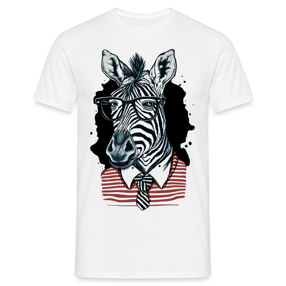 Männer T-Shirt "Cooles Zebra" - Weiß