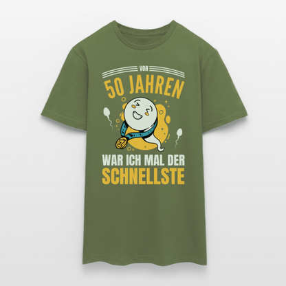 Männer T-Shirt "Vor 50 Jahren war ich mal der Schnellste" - Militärgrün