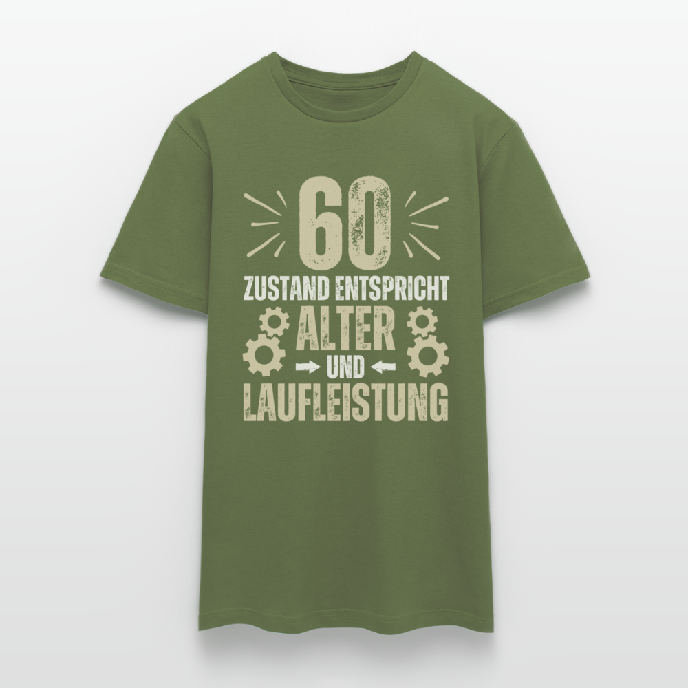 Männer T-Shirt "60 - Zustand entspricht Alter und Laufleistung" - Militärgrün