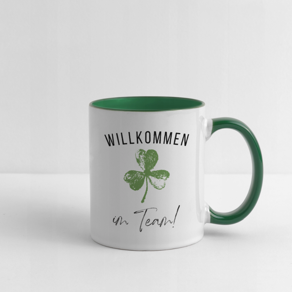 Willkommen im Team Tasse - Weiß/Dunkelgrün