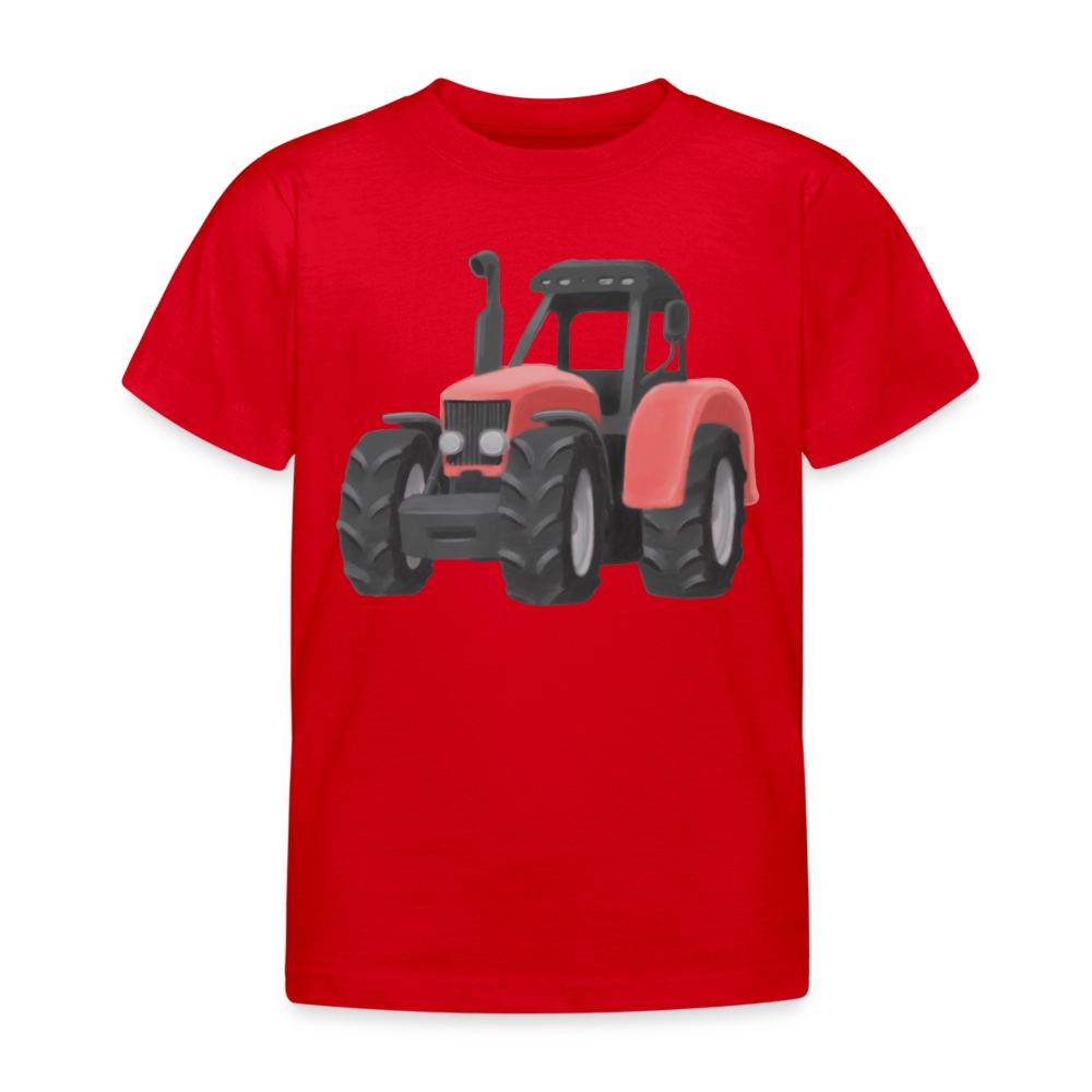 Kinder T-Shirt "Traktor im Wasserfarben-Stil" - Rot