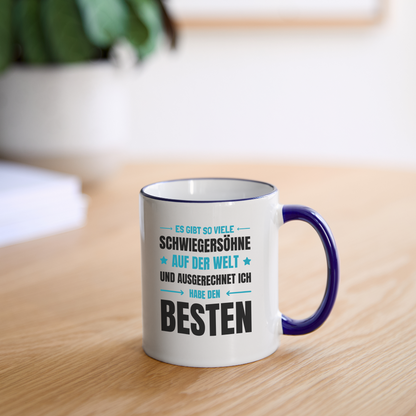 Tasse "Es gibt so viele Schwiegersöhne auf der Welt und ausgerechnet ich habe den besten" - Weiß/Kobaltblau