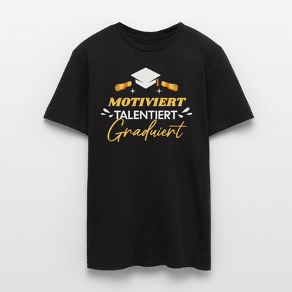 Männer T-Shirt "Motiviert, Talentiert, Graduiert" - Schwarz
