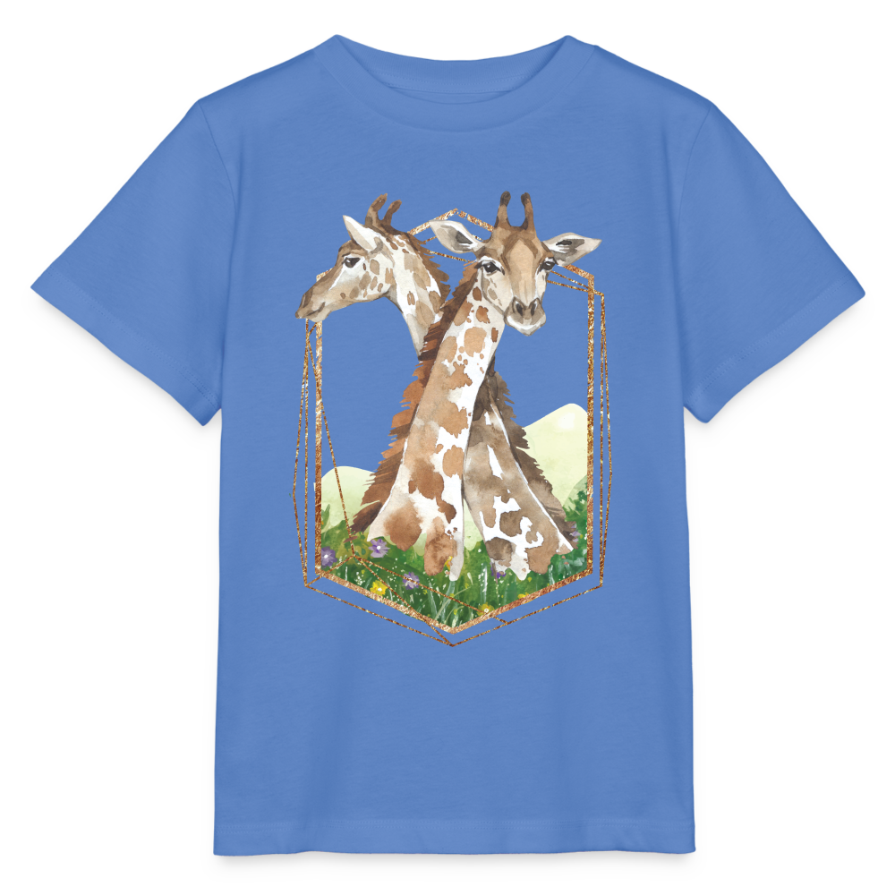 Kinder Bio-T-Shirt "Zwei Giraffen" - Blau