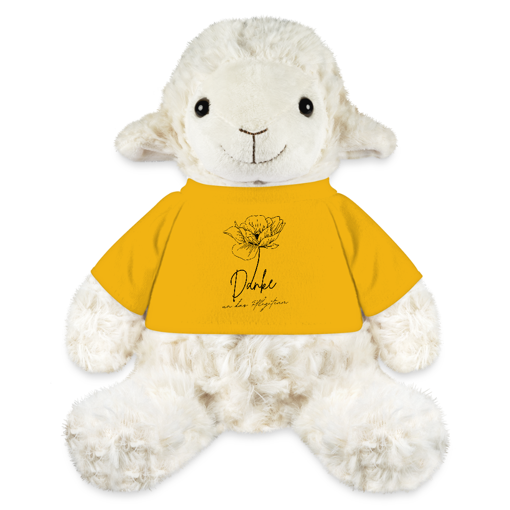 Schaf Plüschtier "Danke an das Pflegeteam" - Sonnengelb