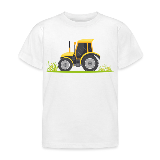 Kinder T-Shirt "Gelber Traktor" - Weiß