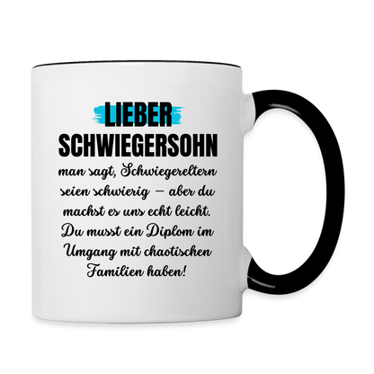 Tasse "Lieber Schwiegersohn" - Weiß/Schwarz