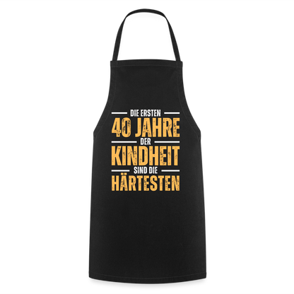 Kochschürze "Die ersten 40 Jahre" - Schwarz