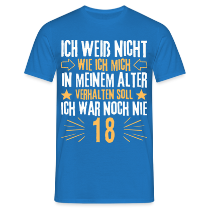 Männer T-Shirt "Ich war noch nie 18" - Royalblau